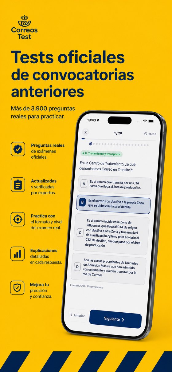 Tests oficiales de convocatorias anteriores de Correos