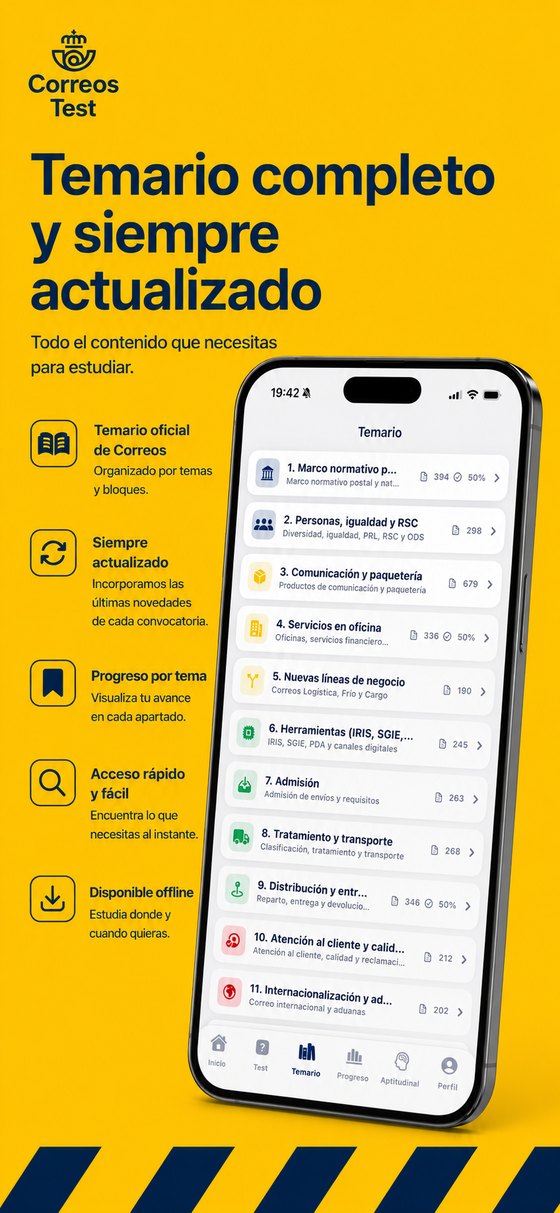 Temario completo y siempre actualizado